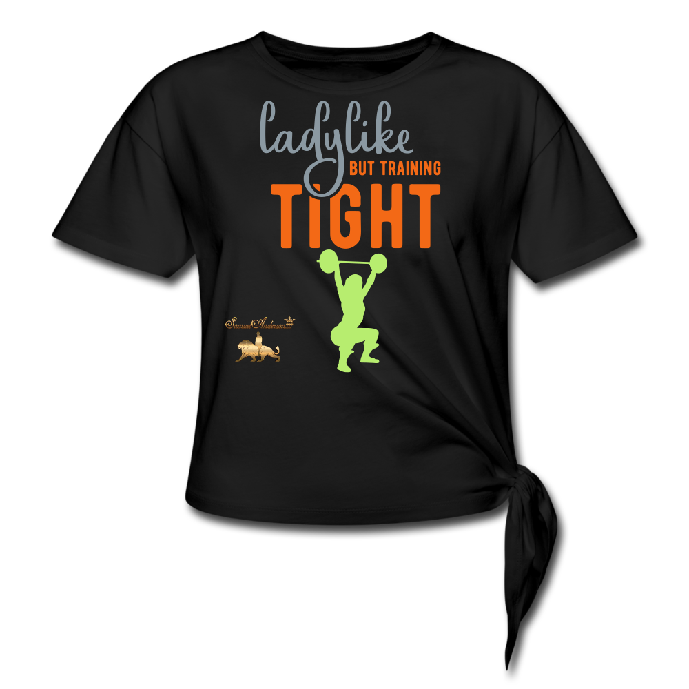 Ladylike but Training Tight Women's Knotted T-Shirt - black