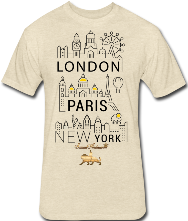 London-Paris-New York   Fitted Cotton/Poly T-Shirt - heather cream