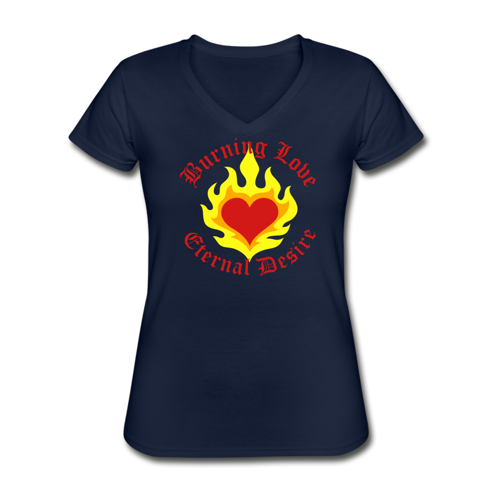 Eternal Love  Women's V-Neck T-Shirt - navy