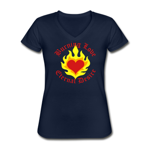 Eternal Love  Women's V-Neck T-Shirt - navy
