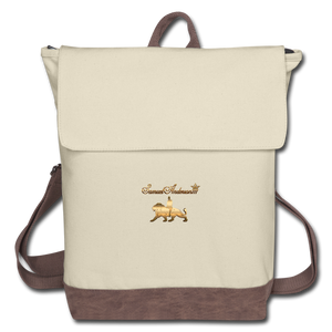 Canvas Backpack - Top Quality - ivory/brown