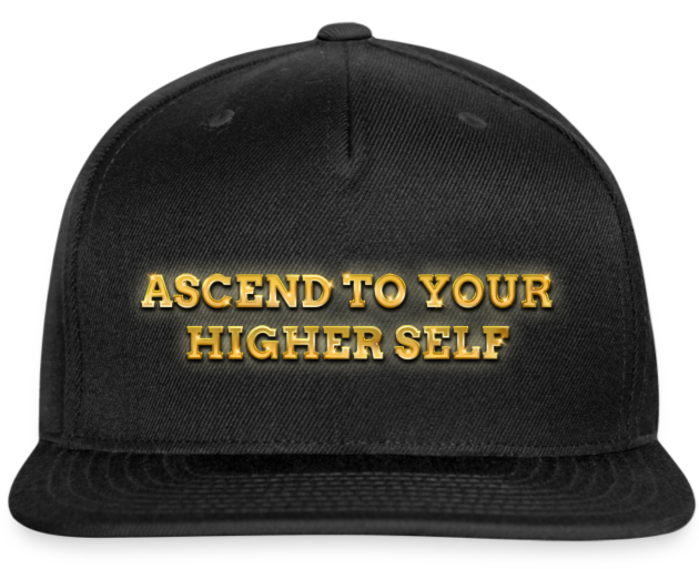 Ascend To Your Higher Self Snapback Baseball Cap - black