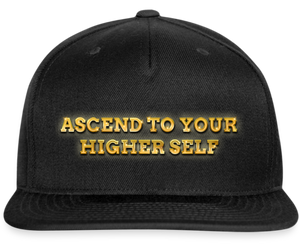 Ascend To Your Higher Self Snapback Baseball Cap - black