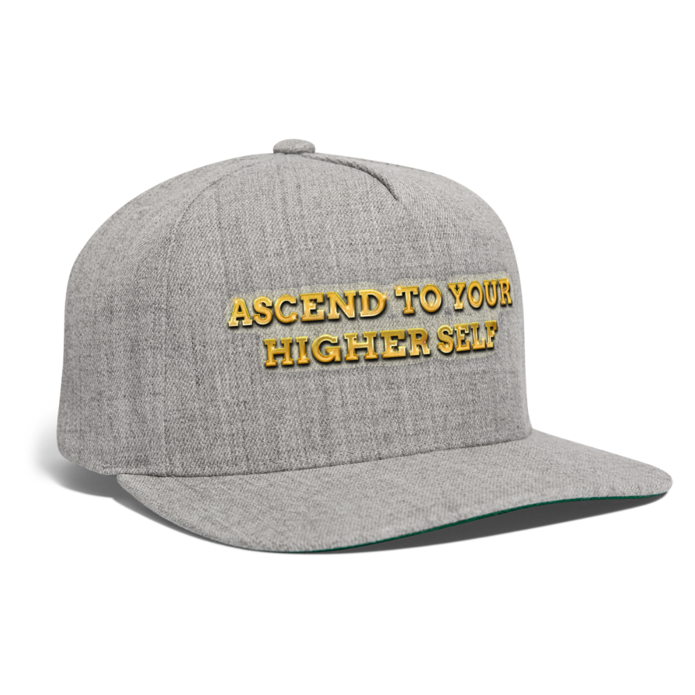 Ascend To Your Higher Self Snapback Baseball Cap - heather gray