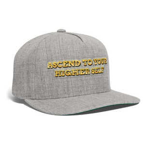 Ascend To Your Higher Self Snapback Baseball Cap - heather gray