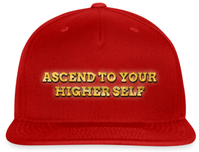 Ascend To Your Higher Self Snapback Baseball Cap - red