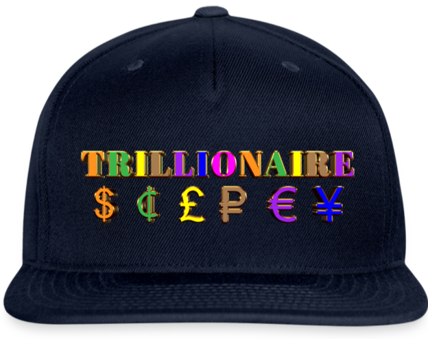 Trillionaire Snapback Baseball Cap - navy