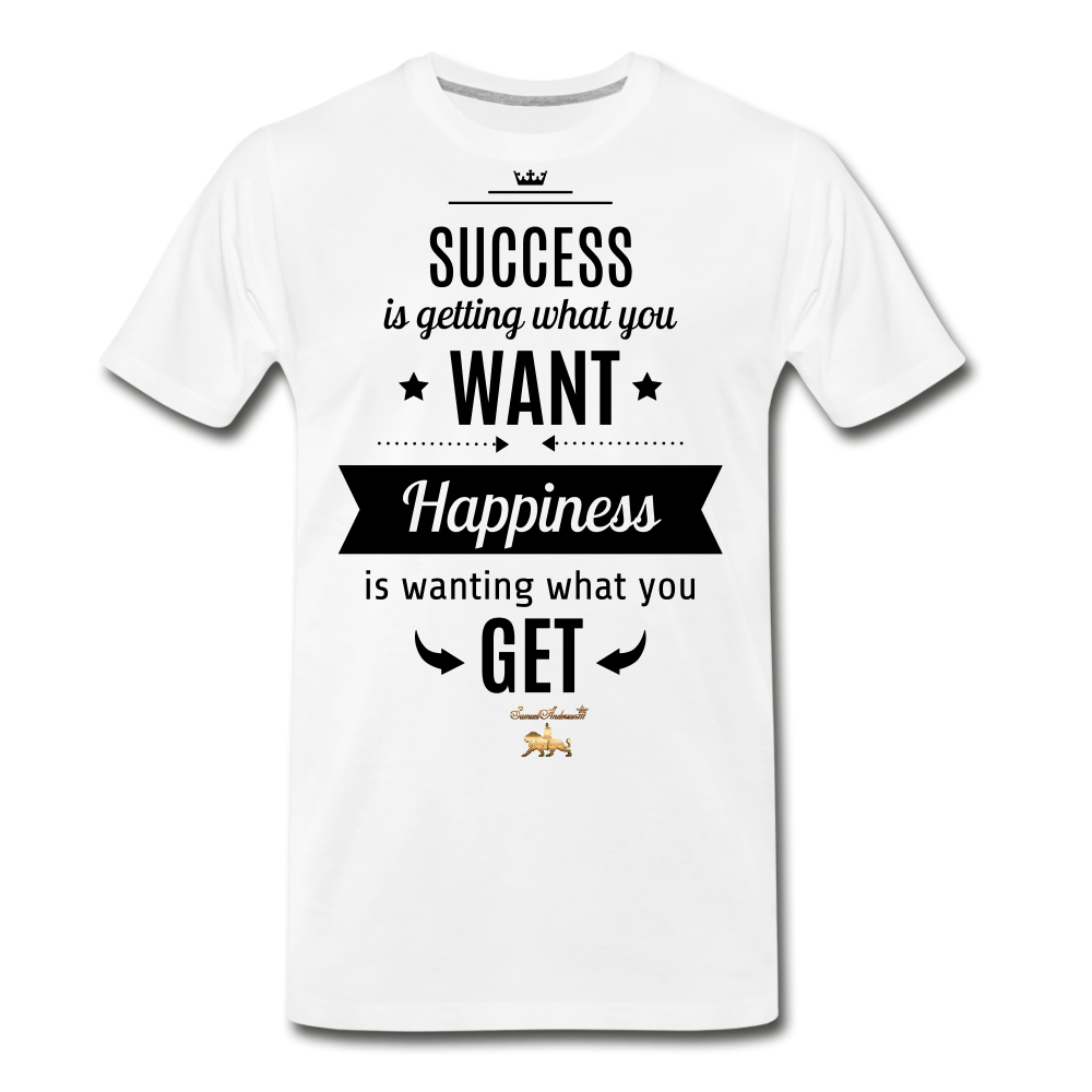 Success vs Happiness Premium T-Shirt - white