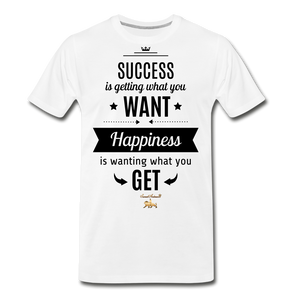 Success vs Happiness Premium T-Shirt - white
