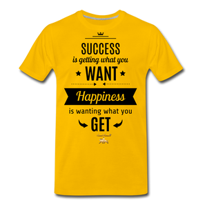 Success vs Happiness Premium T-Shirt - sun yellow
