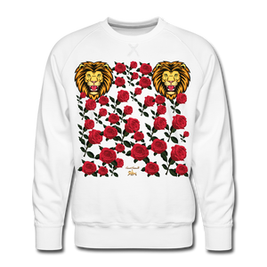 Lion with Roses Premium Sweatshirt - white