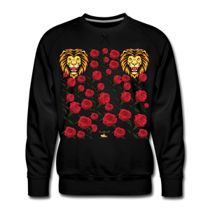 Lion with Roses Premium Sweatshirt - black