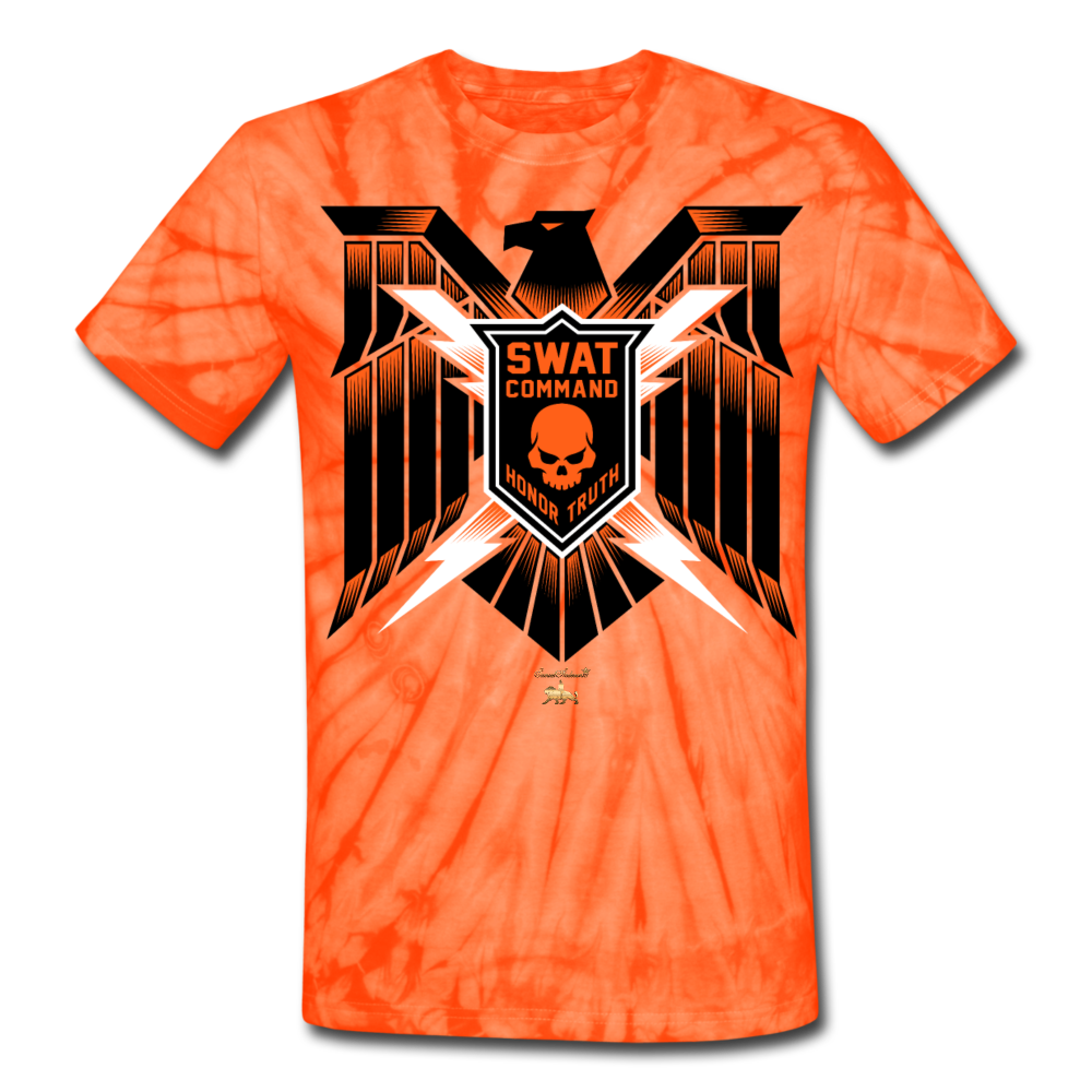 S.W.A.T- Command Team Unisex Tie Dye T-Shirt - spider orange