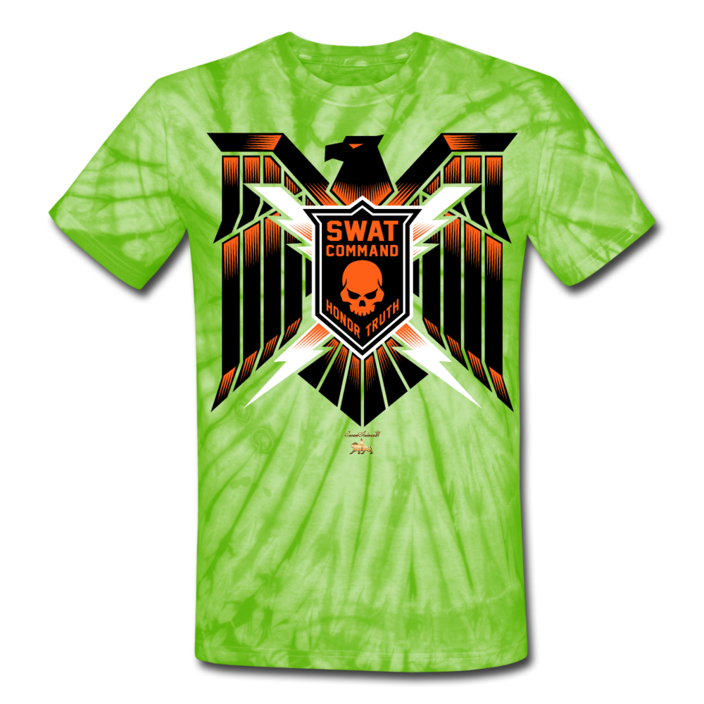 S.W.A.T- Command Team Unisex Tie Dye T-Shirt - spider lime green