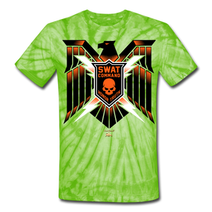 S.W.A.T- Command Team Unisex Tie Dye T-Shirt - spider lime green