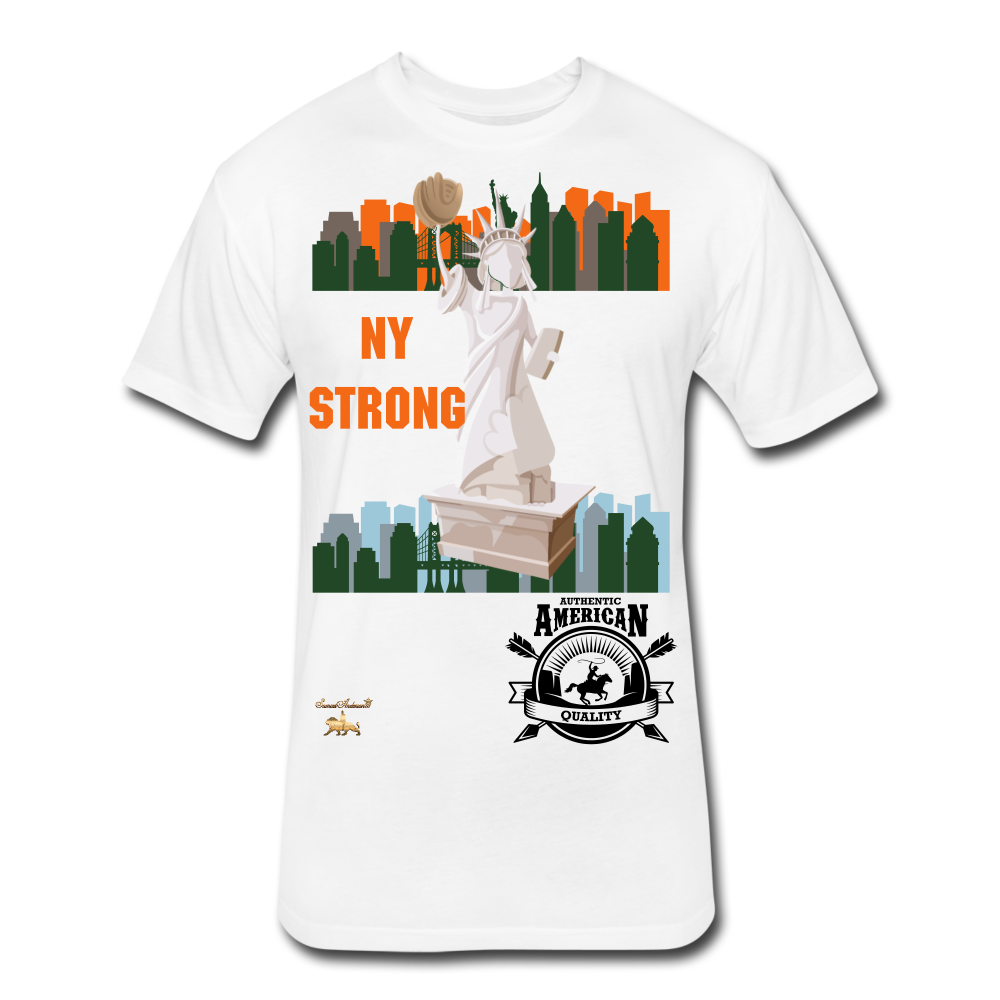 N.Y Strong Fitted Cotton/Poly T-Shirt - white