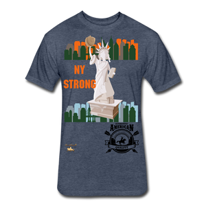 N.Y Strong Fitted Cotton/Poly T-Shirt - heather navy