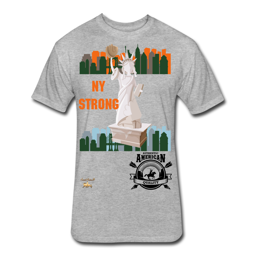 N.Y Strong Fitted Cotton/Poly T-Shirt - heather gray