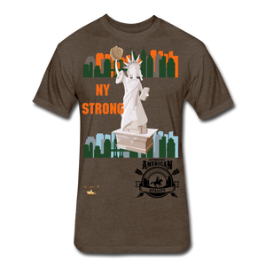 N.Y Strong Fitted Cotton/Poly T-Shirt - heather espresso