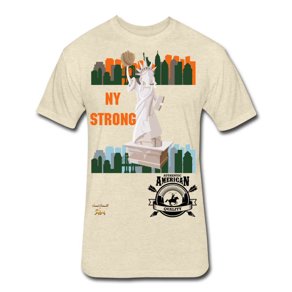 N.Y Strong Fitted Cotton/Poly T-Shirt - heather cream