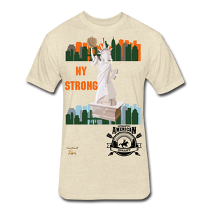 N.Y Strong Fitted Cotton/Poly T-Shirt - heather cream