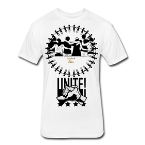 Unite As One People Fitted Cotton/Poly T-Shirt by Next Level - white