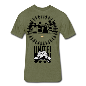 Unite As One People Fitted Cotton/Poly T-Shirt by Next Level - heather military green