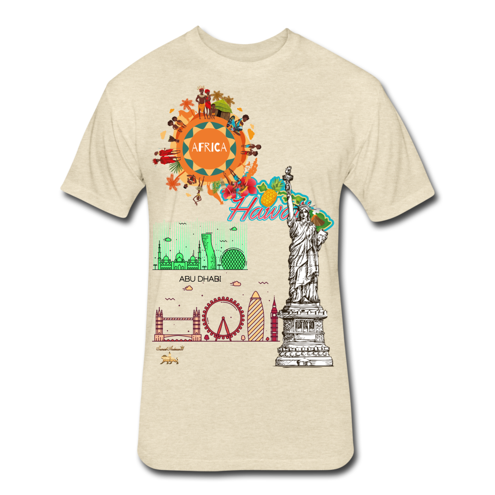 Classic Collections of Countries, Cities and Continent Fitted Cotton/Poly T-Shirt - heather cream