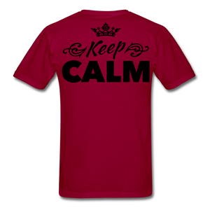 Good Vibes Keep Calm Men's T-Shirt - dark red