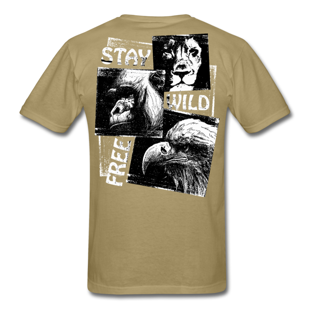 Wild and Free Men's T-Shirt - khaki