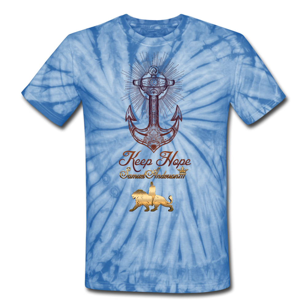 Keep Hope Unisex Tie Dye T-Shirt - spider baby blue