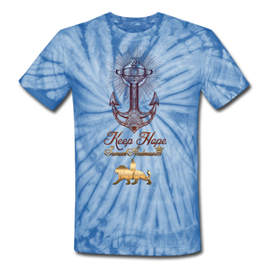 Keep Hope Unisex Tie Dye T-Shirt - spider baby blue