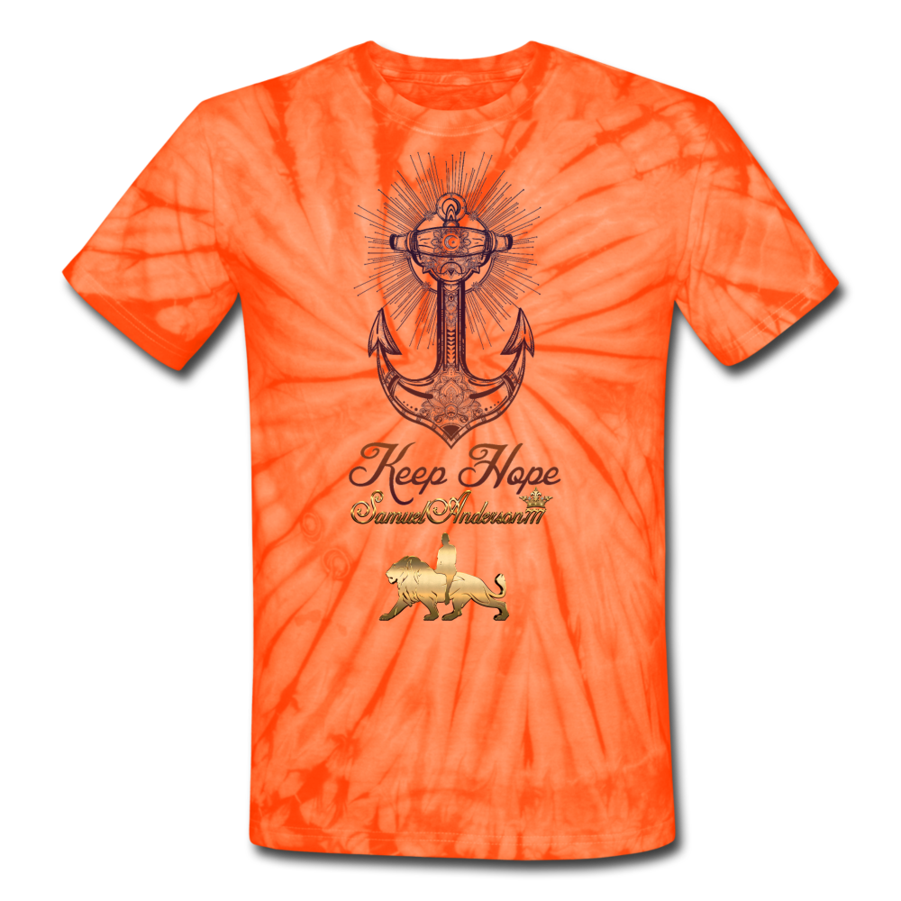Keep Hope Unisex Tie Dye T-Shirt - spider orange
