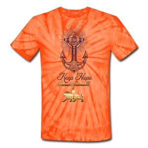 Keep Hope Unisex Tie Dye T-Shirt - spider orange