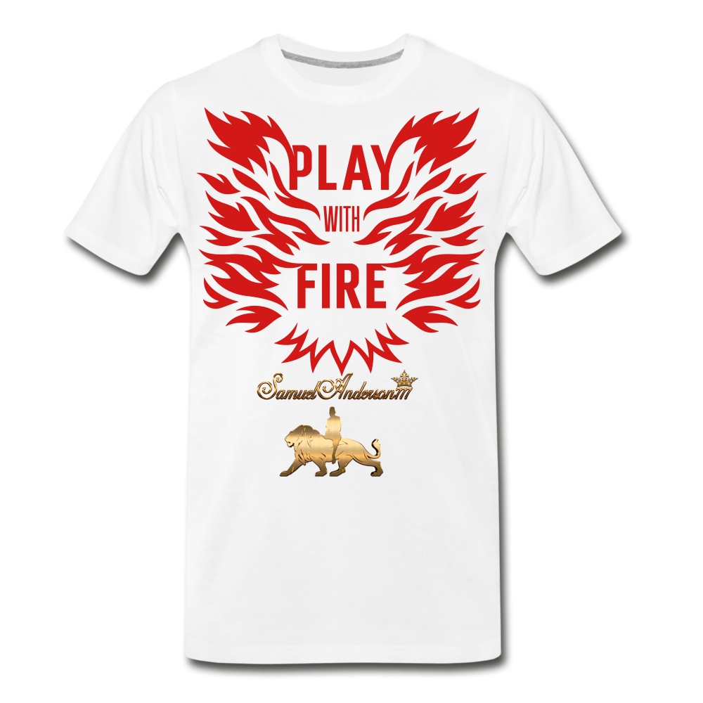Play With Fire Men's Premium T-Shirt - white