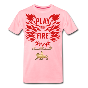 Play With Fire Men's Premium T-Shirt - pink