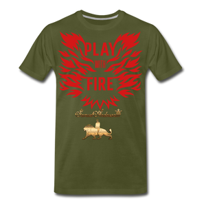 Play With Fire Men's Premium T-Shirt - olive green