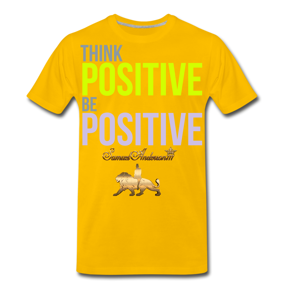 Think Positive Be Positive Men's Premium T-Shirt - sun yellow