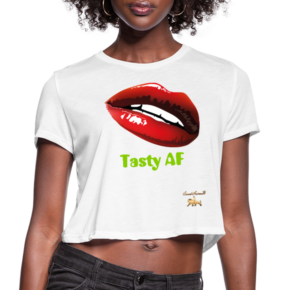 Tasty AF Women's Cropped T-Shirt - white