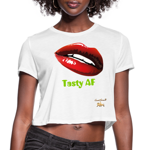 Tasty AF Women's Cropped T-Shirt - white
