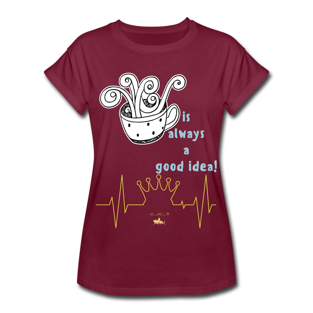 Coffee Women's Relaxed Fit T-Shirt - burgundy