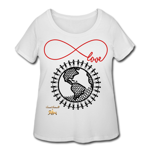 Unity and Love Women’s Curvy T-Shirt (Plus Size) - white