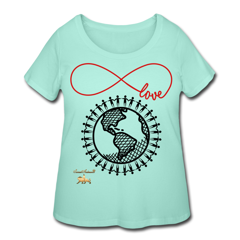 Unity and Love Women’s Curvy T-Shirt (Plus Size) - mint