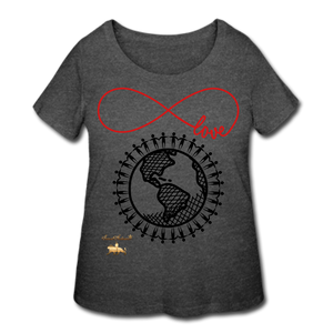 Unity and Love Women’s Curvy T-Shirt (Plus Size) - deep heather