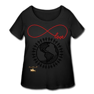Unity and Love Women’s Curvy T-Shirt (Plus Size) - black