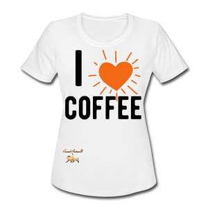 I Love Coffee Women's Moisture Wicking Performance T-Shirt - white