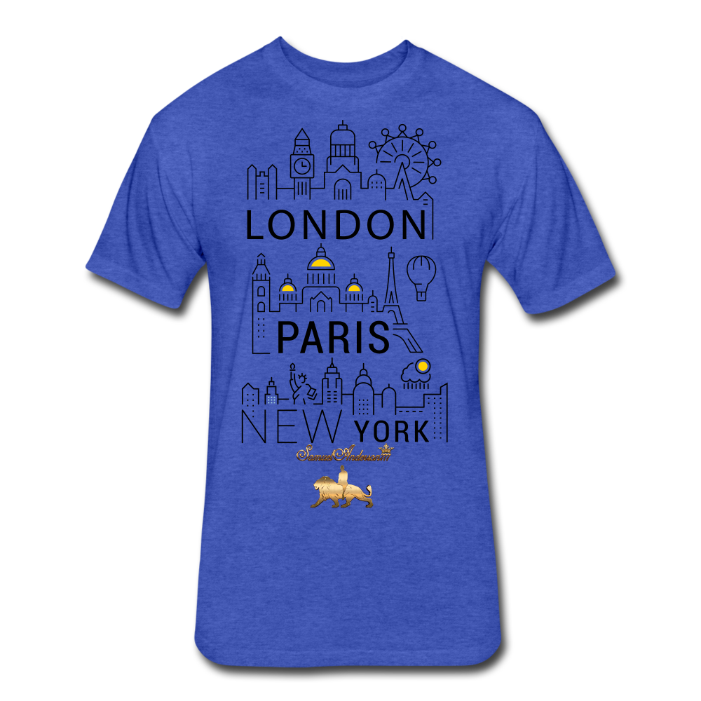 London-Paris-New York   Fitted Cotton/Poly T-Shirt - heather royal
