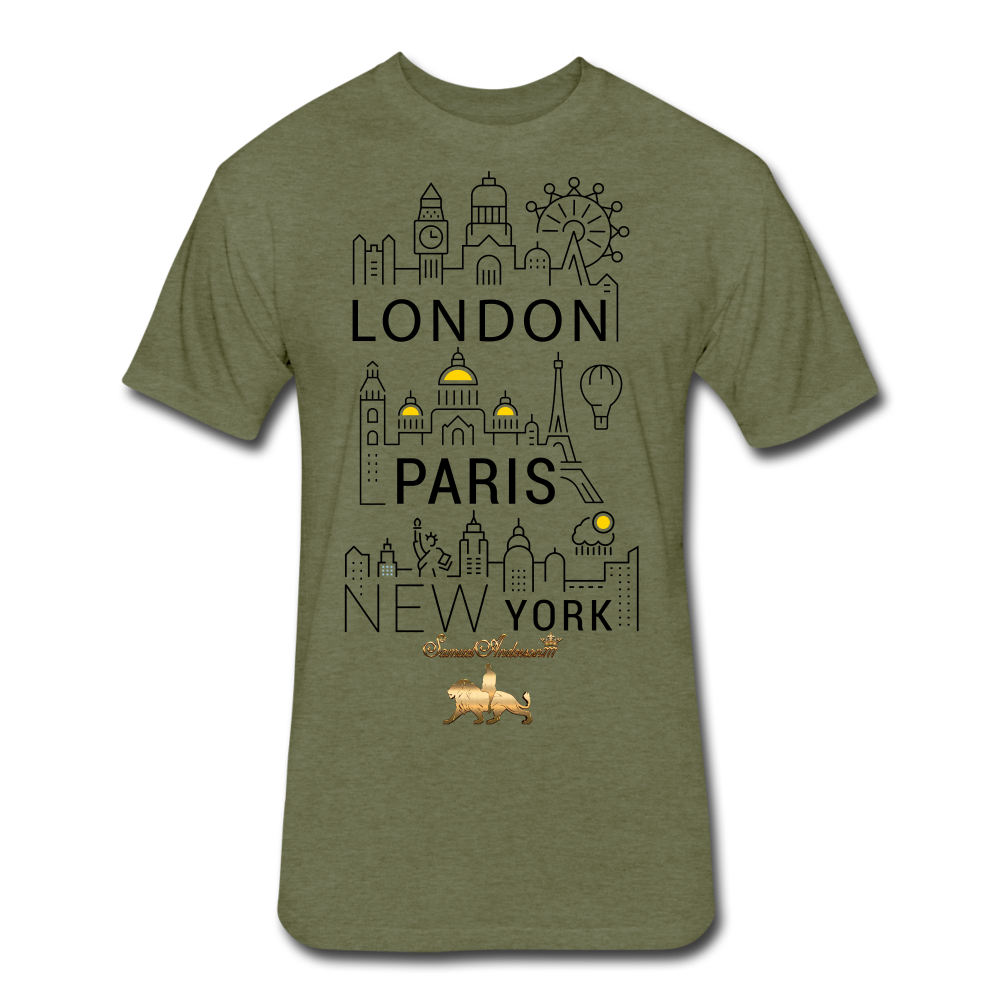 London-Paris-New York   Fitted Cotton/Poly T-Shirt - heather military green