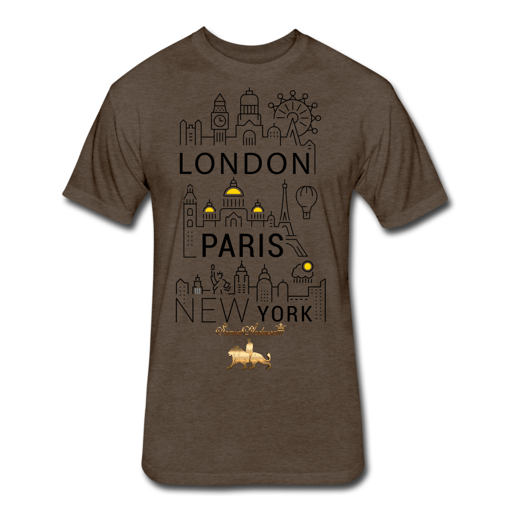 London-Paris-New York   Fitted Cotton/Poly T-Shirt - heather espresso