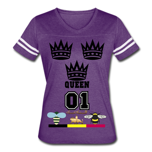 Queen Women’s Vintage Sport T-Shirt - vintage purple/white